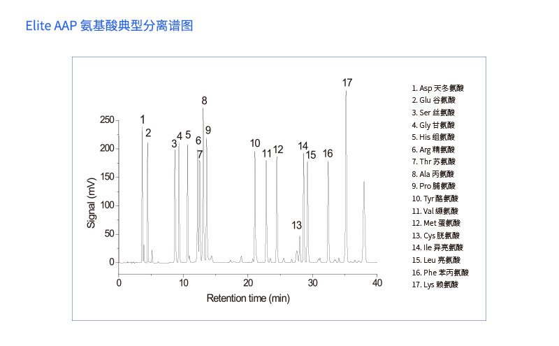Elite AAP 氨基酸典型分离谱图