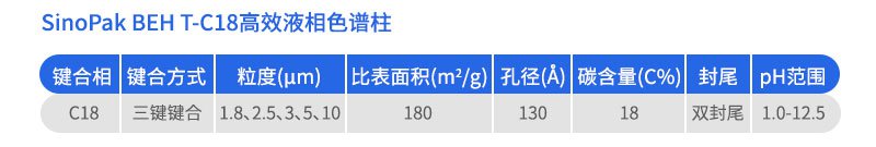 SinoPak BEH T-C18高效液相色谱柱